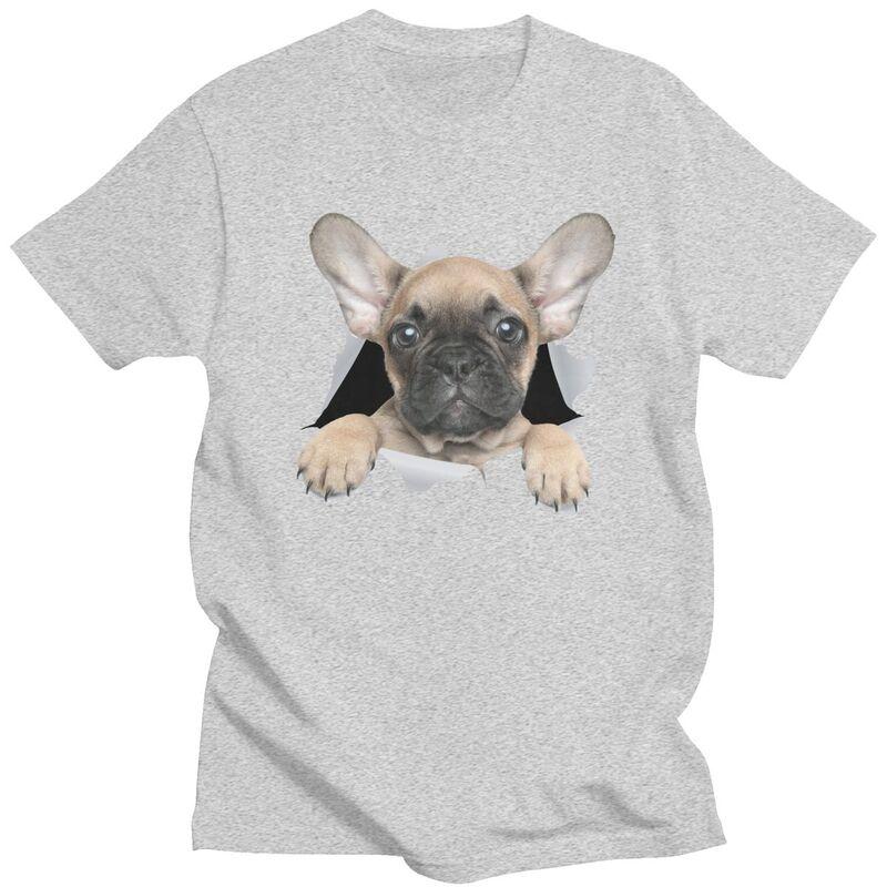 Custom Mens Cute French Bulldog T Shirt ShortSleeve Cotton Tshirts Classic Tshirt Casual Frenchie Dog Tee Slim Fit Clothes
