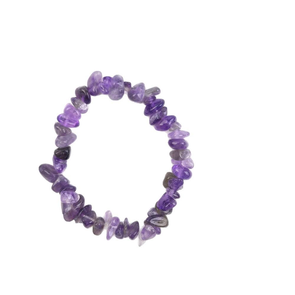 Amethyst Tumbled Stone Bracelet - Natural Crystal String Accessories