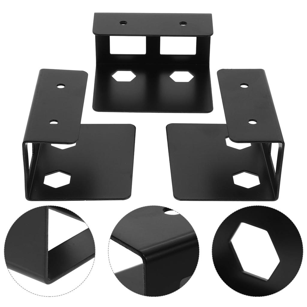 ERINGOGO Under-Desk Laptop Holder, 3-Pack, Storage Stand, Metal, Screws Included, Protective Pads, Laptop/Keyboard Mount Bracket, Space-Saving, Clamsh