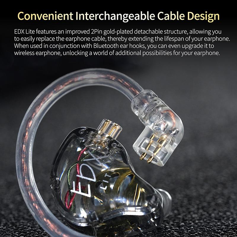 Originale KZ EDX Lite HIFI Bass Øretelefoner Stereo Musikk Ørepropper In-Ear IEM Monitor Scene Live Hodetelefoner Gaming Sports Headset Pro