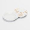 Hasami Ware Juzan Kiln Porcelain Mamezara Mini Soy Sauce Plate Cloud and Gold Design 14x8cm Kyoritsu Toki Made in Japan