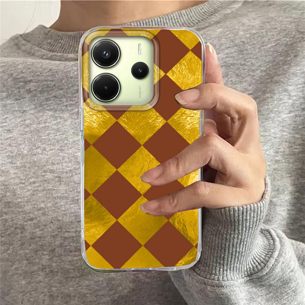 

Черный клетчатый чехол-сетка для телефона Xiaomi Redmi Note 14 13 12 11 11S 10 10S 9 Pro 15C 9C 13C 14C A3 A3X 9C A1 15 Redmi Note 13 5G белый