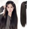 Hair Hoop Half Headband Wig Korean Style Long Straight Hair Simulated Pearl Headband Wig  Party