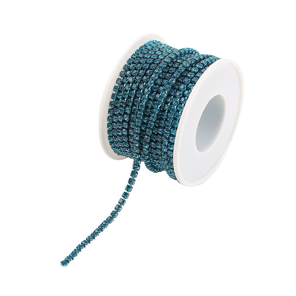 PEESOM 6-18 Crystal Rhinestone Cup Chain Sew Glass Rhinestone Trim Chain Glue Colorful Crystal Cup Chain For DIY Craft