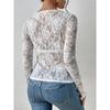 Sexy Single-layer Lace-trimmed Base Tops for Spring and Autumn Women's T-Shirts