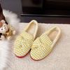 Processing Customized Slippers Women's Winter Cute Bow Indoor Thick-soled Non-slip Cotton Shoes Piled and Thickened Soft-soled Casual