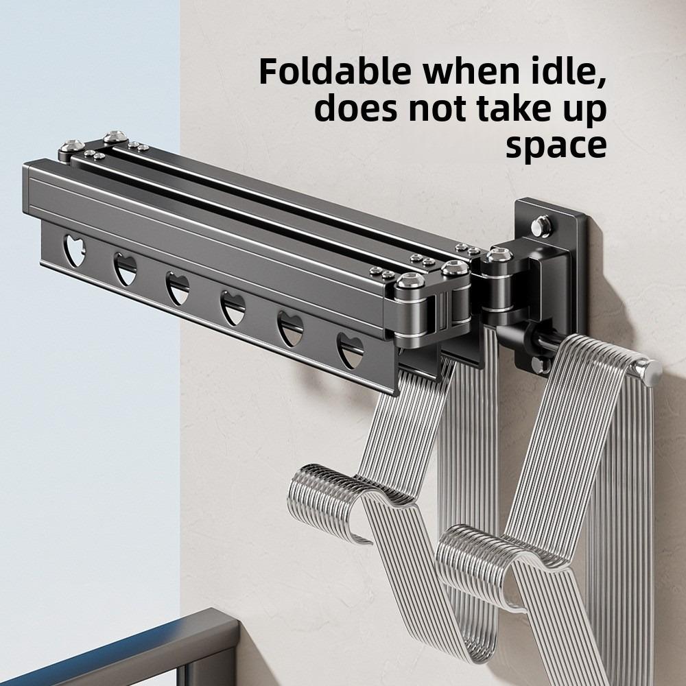 Foldable Clothes Drying Rack, Wall Mounted Retractable Laundry Hanger for Balcony Bathroom Window, Space Saving Stainless Steel