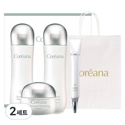 [Coreana] Fermentiertes Aufhellungs 3er-Set + Fleckenentferner-Essenz + Einkaufstasche, 2 Sets