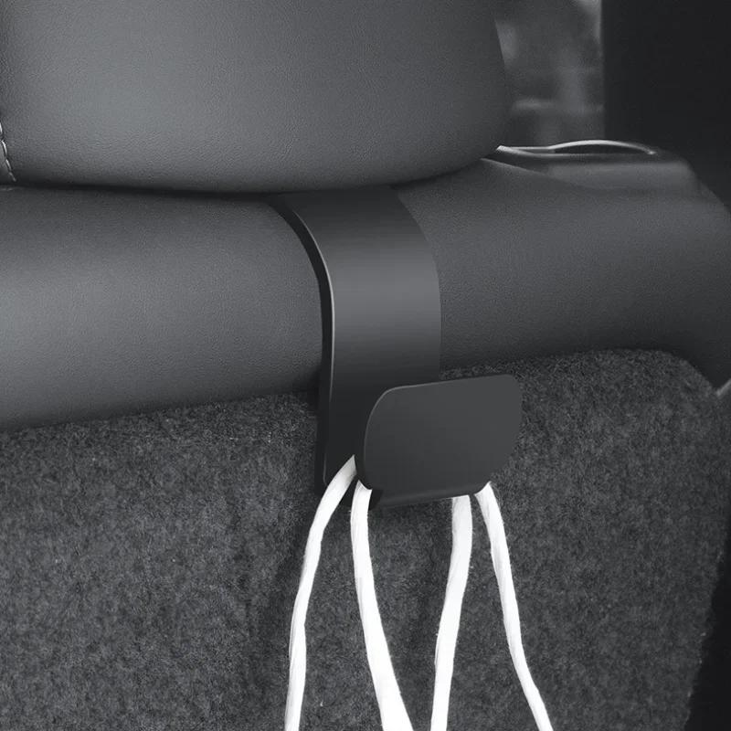 2pcs Rear Headrest Hook for Tesla Model Y Organizer Center Console Head Rest Storage Accessories Bag Umbrella Trunk Hanger