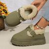 Nuovi Stivaletti Invernali da Donna Foderati in Pile da Esterno con Suola Spessa Stile Birkenstock Imbottiti in Cotone Stivali da Neve