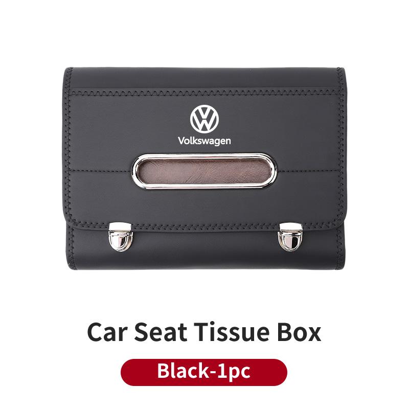 Car Storage Elastic Fabric Leather Vehicle Seat Tissue Dispenser For VW Golf GTI Polo Passat Touareg Beetle GTD GTE Sportcoupe BIT1