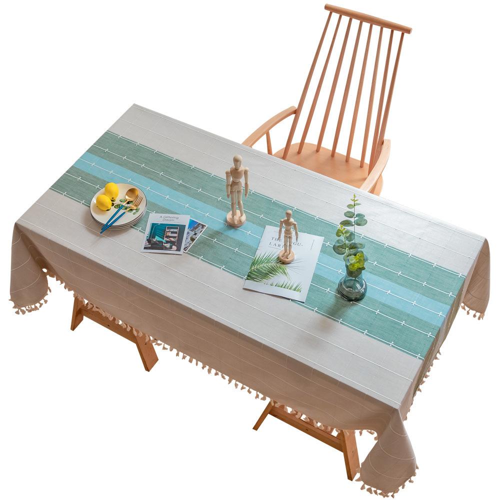 Simple Tablecloth Color Matching Embroidered Tablecloth Household Coffee Table Mat Tablecloth Table Mat