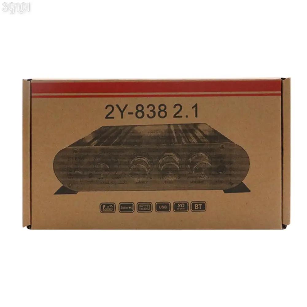 ST-838 HiFi 2.1 Channel Power Amplifier Bass and Treble Adjustment 80W*2 Stereo Bass Sound Amp Audio Amplifier Mini Media Player