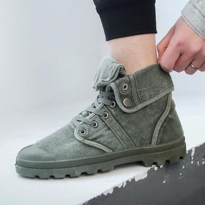 Herren Casual Stiefel High-Top Canvas Schuhe Herren Grau grün Atmungsaktive Sport Sneaker Männlicher Trainer Skateboard Trendschuhe 45