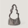 Korean Simple Pleated Nylon Shoulder Bag for Women  Spring Trendy Girl Daily Commuter Shoulder Bag Lady Casual Handbags
