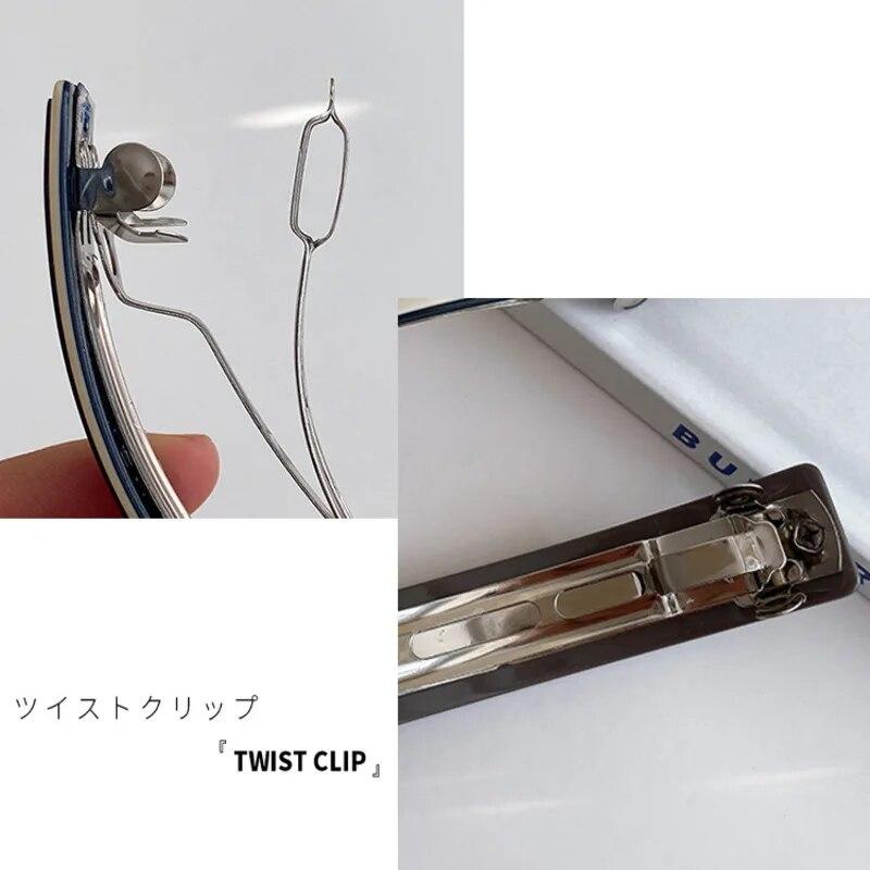 Elegantní acetátová jednobarevná pružinová spona Vintage Jednoduchá spona do vlasů na culík Vlasová spona Sponky do vlasů Ženy Vlasové doplňky Dárek