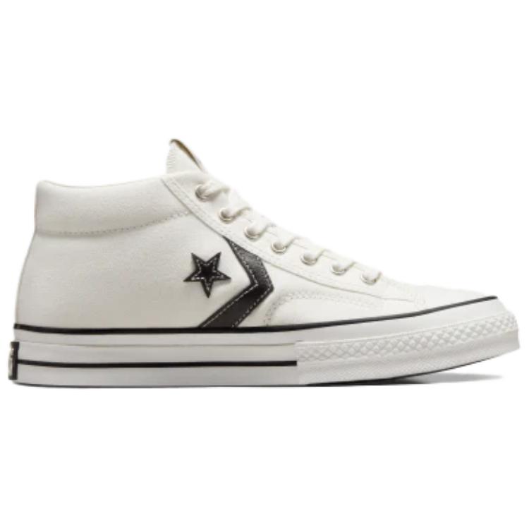 Converse Star Player 76 Versatile Comfortable Simple Warm Non-Slip Mid-Top Skate Shoes Unisex Sneakers White A07195C