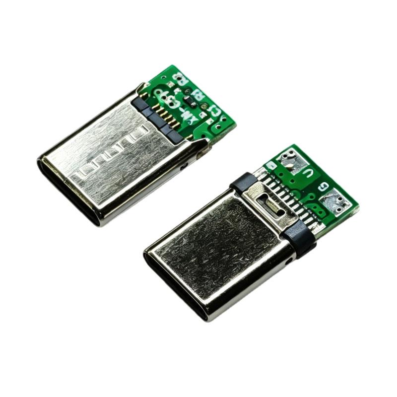 Type-C USB Solder Connector 24P-M with 56K Board, Two-Core 16P Rivet, 5.1K Resistor, C-to-C