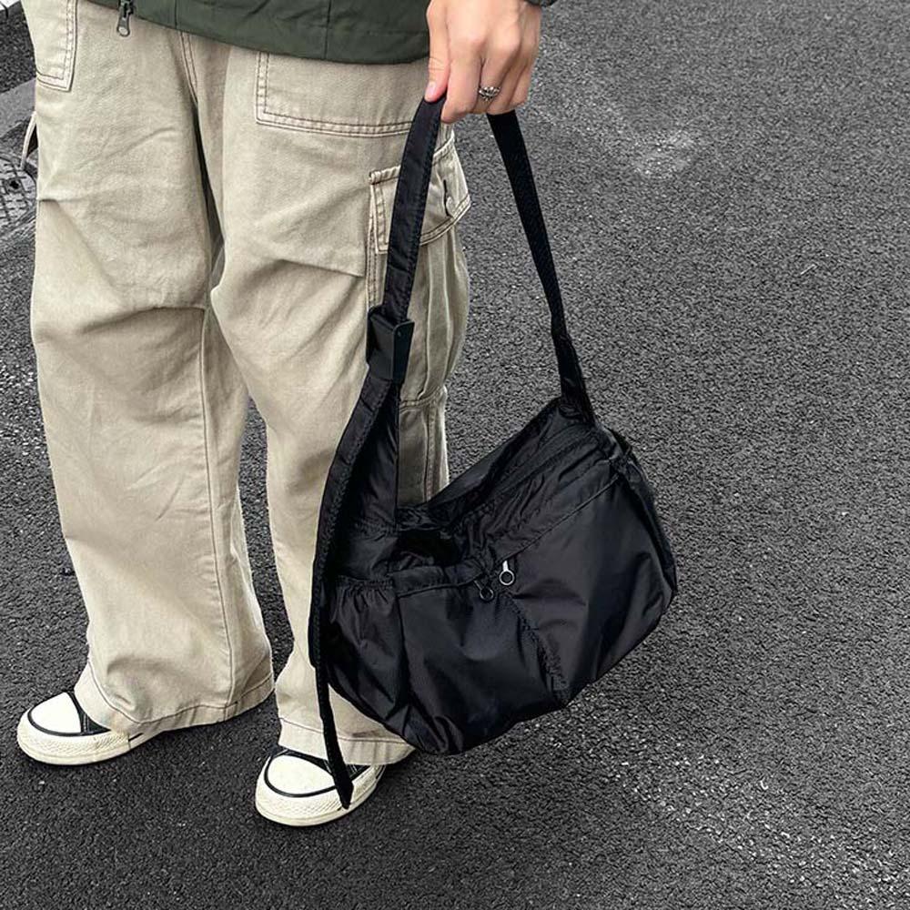Oxford Cloth Men's Crossbody Bag Large Capacity Solid Color Waterproof Shoulder Bag Minimalist Casual Outdoor Travel Pouch