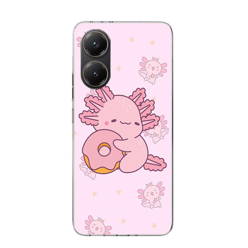 Cute Axolotl Kawaii Phone Case For Xiaomi Poco X7 X6 X5 Pro F7 Ultra Redmi 15C 15 13 13C 12 12C 10 10A 10C 9 9A 9C 9T Cover Poco