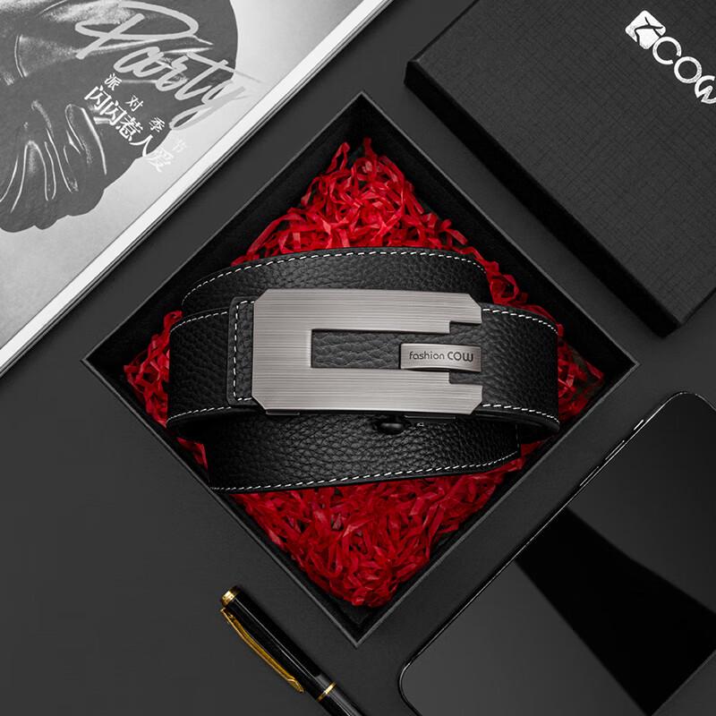 Men's Genuine Leather Automatic Buckle Belt