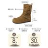 Retro two-wear medium boots Western cowboy fashion boots Women's autumn and winter simple and comfortable casual flat Martin boots