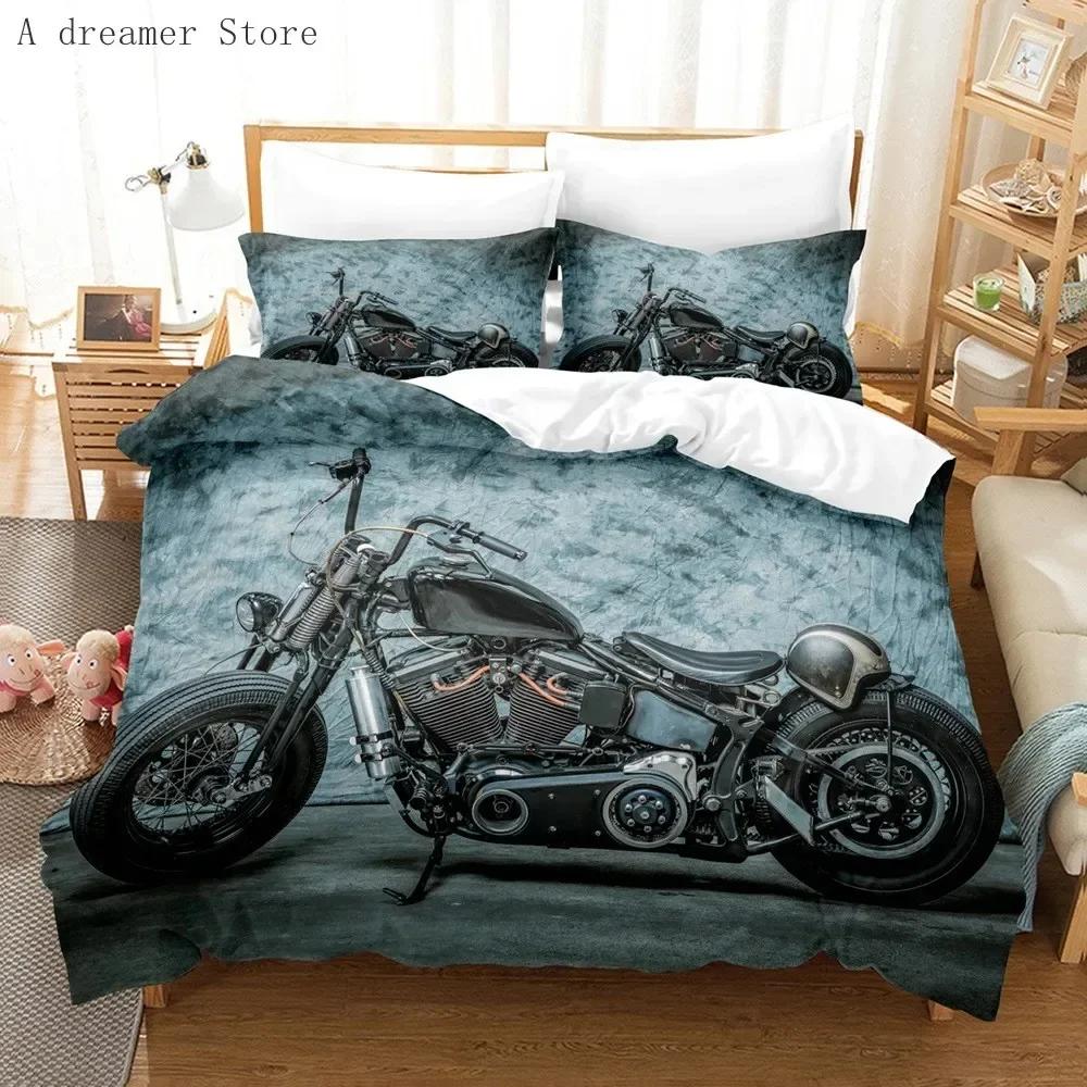 Motorcycle Race Car Bedding Set Single Twin Double Queen King Cal King Size Bed Linen Set