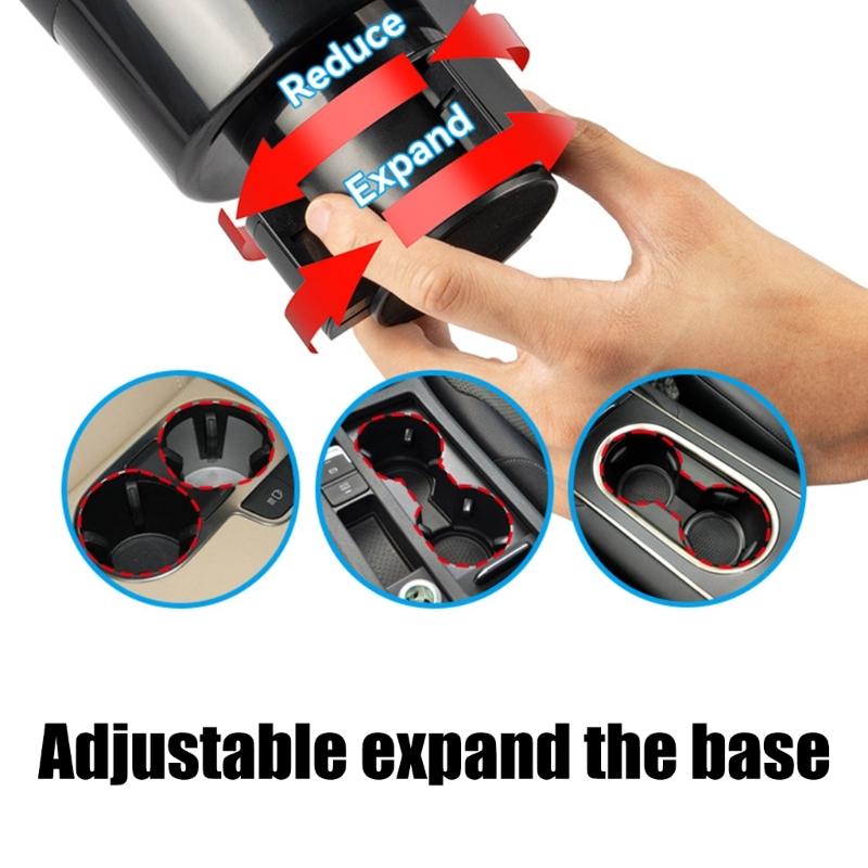 Car Cup Mount for Phone and Drink with Integrated Beverage Compartment, Curved Support Arm, and Cylindrical Base for In-Vehicle Storage