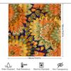 Decorative Shower Curtain With Colorful Mandala Design For Bathroom Decor Orange, Green, Yellow, Red Patterns On Navy Blue Backg