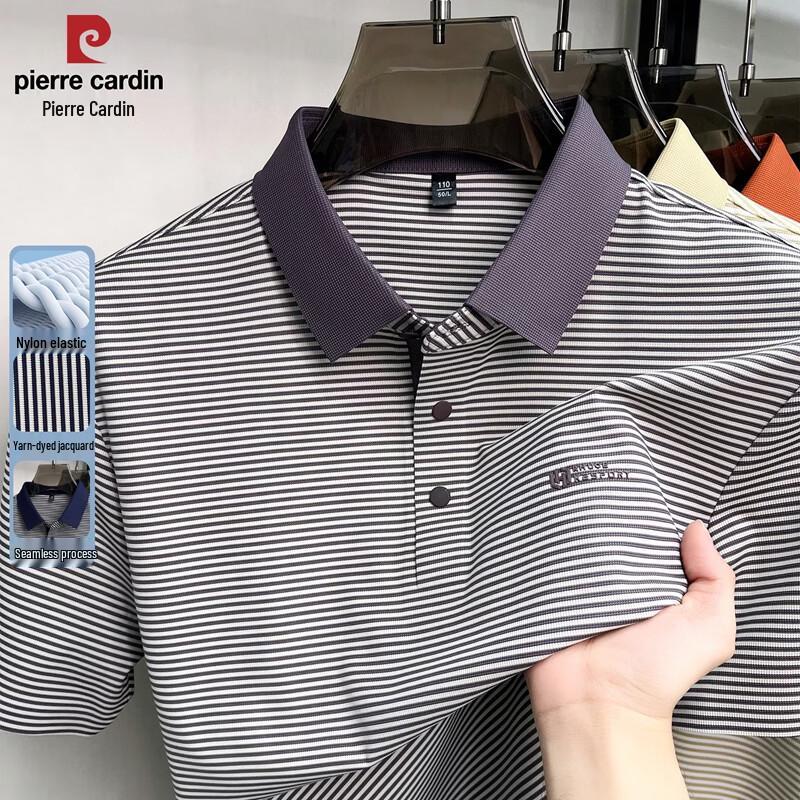 

Pierre Cardin Men s Ice Silk Jacquard Polo Shirt 4XL