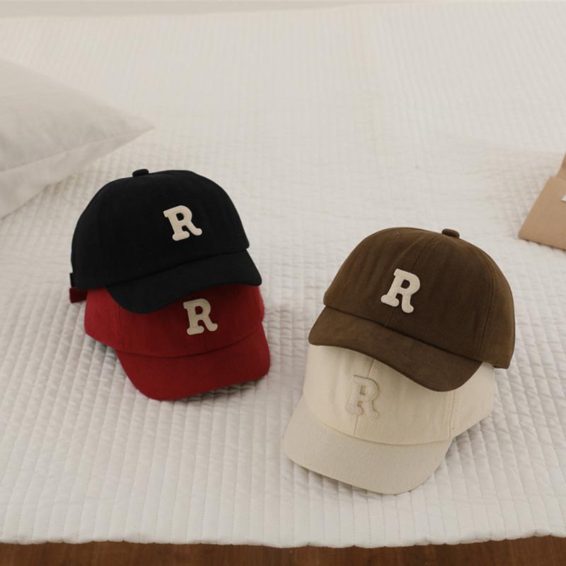 Summer Baby Baseball Cap Letter Embroidery Toddler Peaked Hat Korean Solid Color Short-brim Kids Boy Girl Sun Hats