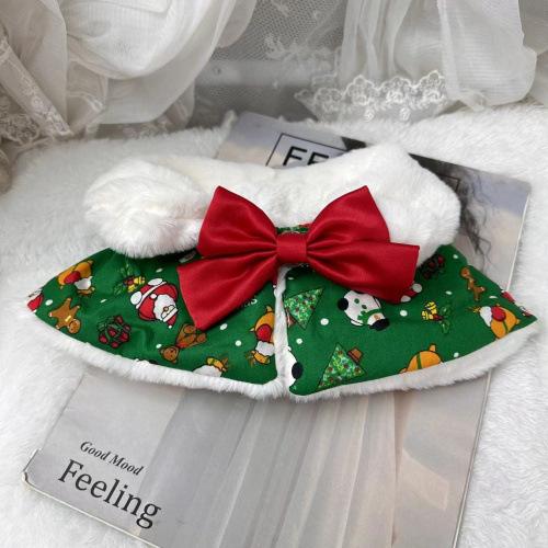 

Шарф для питомца на Новый год Рождественская накидка Одежда Новогодняя шаль Нагрудник для питомца Осенне-зимний наряд для собак Накидка Одежда Аксессуары для собак S