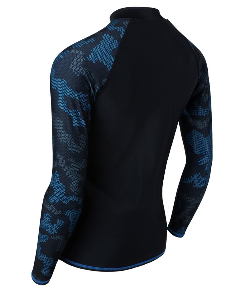 Nigseuwon Men'S Rash Guard Swimsuit Top Nsm-Rg315Bl