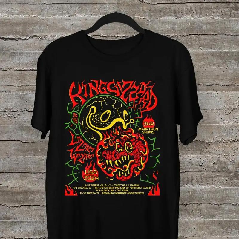King Gizzard The Lizard Wizard Tour 2024 Schwarz Alle Größen S 5XL T-Shirt
