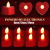 1/6/12/24pcs Heart-Shaped Electronic Candle Lights LED Candles, Heart-Shaped Light Candles Decoration Wedding Decor, Party Decor
