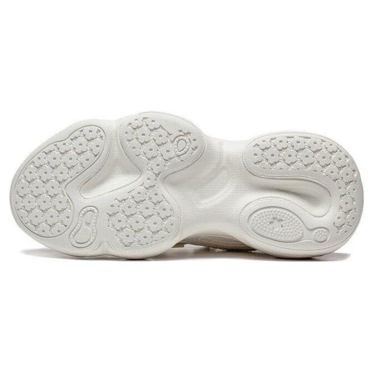 Li Ning Honey Cushioning Slip Resistant Abrasion Resistant Support Low top Chunky Sneakers Women's Ivory AGCT126-1