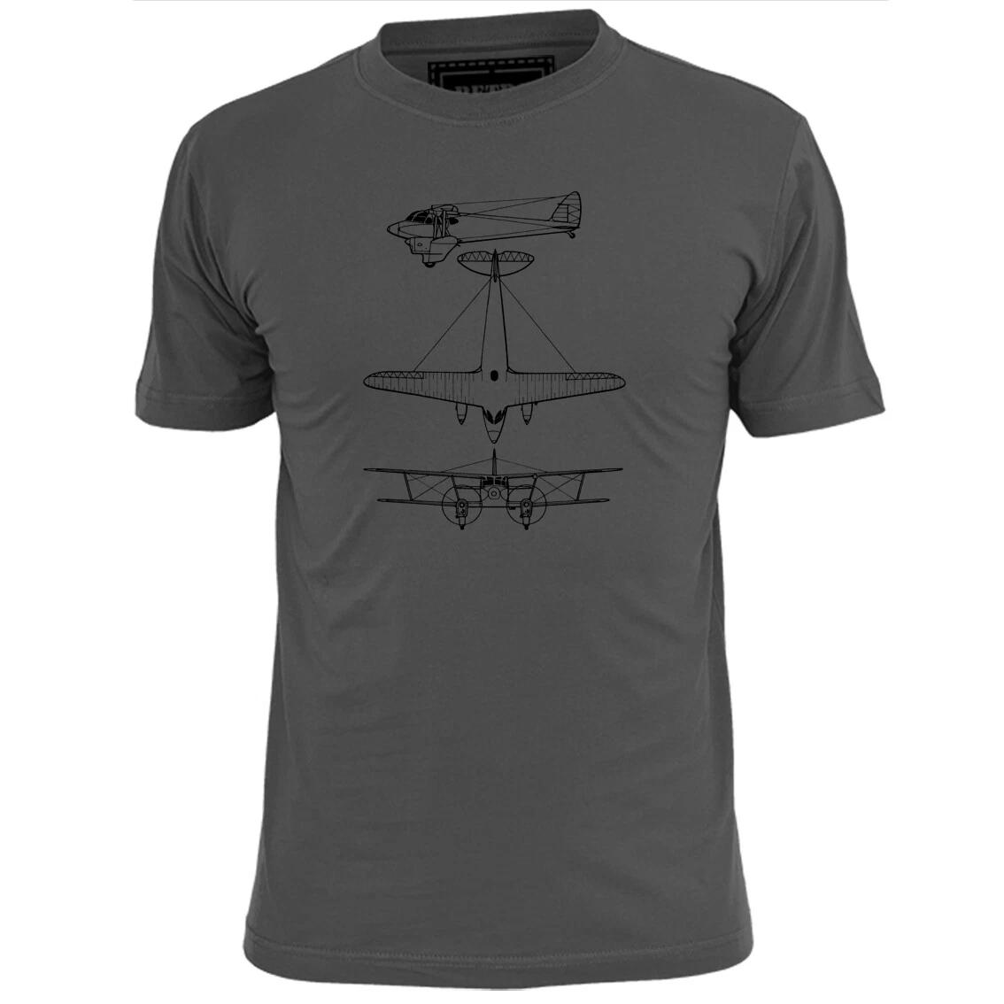 Mens De Havilland Dragonfly Touring Biplane Aircraft Blueprint T shirt S
