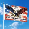 1pc America'S 250Th Anniversary Bald Eagle American Flag 250 Years Patriotic Design 91.44X152.4 cm Single-Sided Hanging Two-Hole Ring Outdoor Courtyar