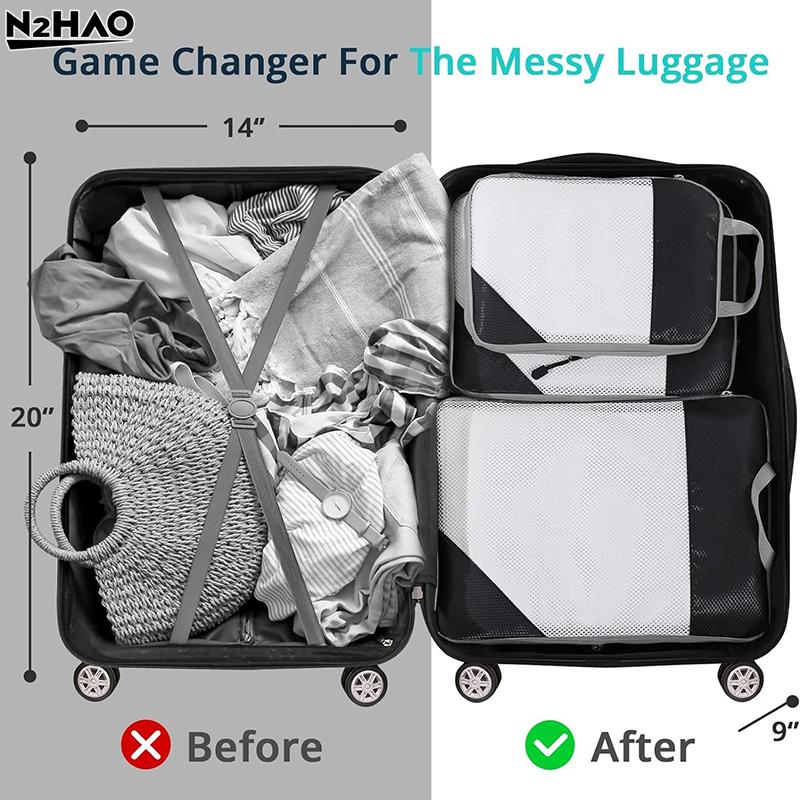 3/5 Pcs Set Storage Bags Compression Packing Cube Travel Storage Bag Luggage Clothing Storage Set Compression Packing Cubes