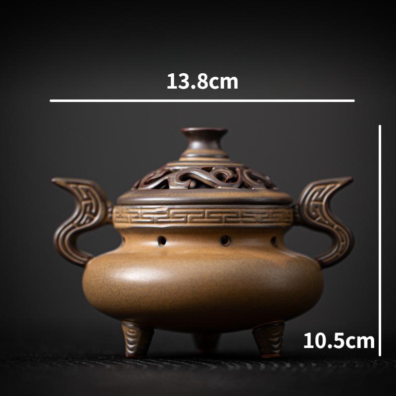 

Благоприятные облака диск курильница китайская ретро керамическая трехногая курильница для очистки воздуха в помещении украшение дома