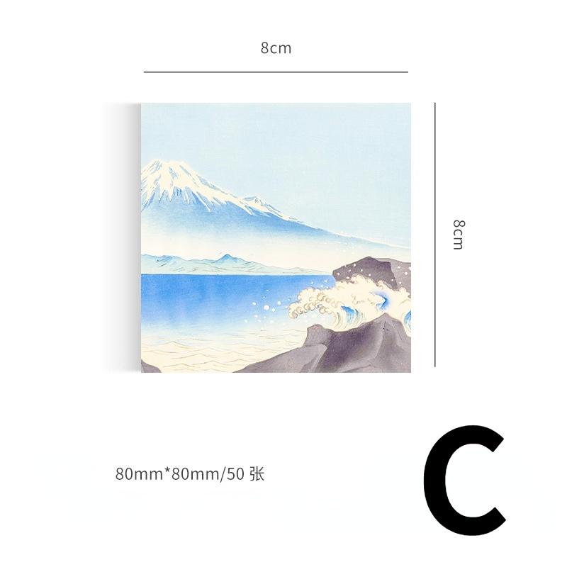 

50 листов/книга Бумага для заметок с изображением всемирно известной серии картин Нелипкая бумага для заметок Канцелярские принадлежности Украшения Блокнот C