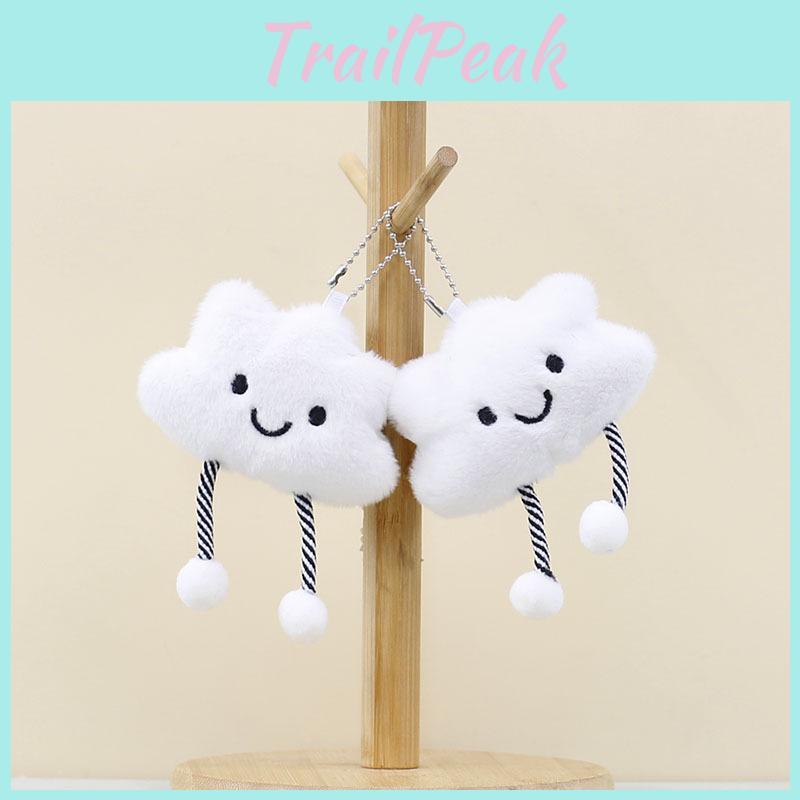 Cute Cloud White Keychain Cartoon Girl Backpack Decorative Pendant Gift Doll