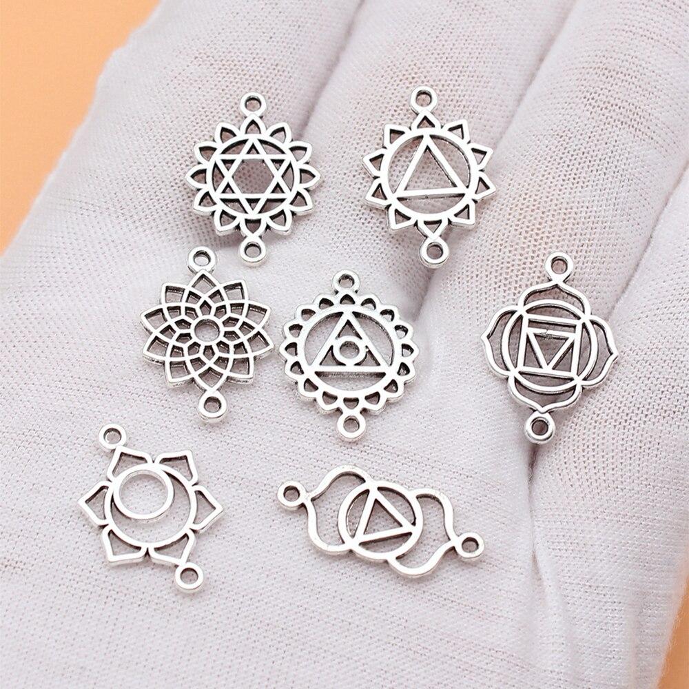 7pcs/set Chakra Connector Charms Accessories For Jewelry Jewelry Pendants Handmade
