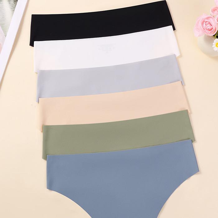Women's Plus Size Seamless Low-Rise Ice Silk Crotch Briefs