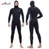 5MM Diving Suit Split Hooded Velvet Cold-proof One-piece Vest Snorkeling Surfing Set