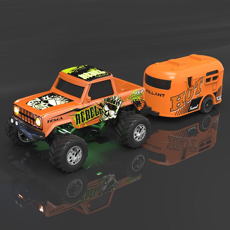 1:64 Mini Alloy RC Off Road Pickup Truck 2.4GHz Bluetooth App Control 3 Speed Shockproof LED Lights Powerful Motor For Kids