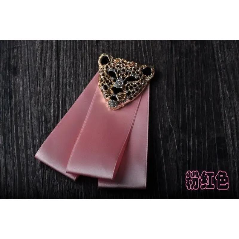 Men's Bow Tie Leopard Head Rhinestone Ribbon Bowtie Women's Shirts Collar Flowers Fashion Korean British Dress Suits Accessories