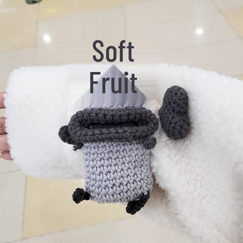 Customizable Wool Car Key Cover with Buckle and Key Pendant