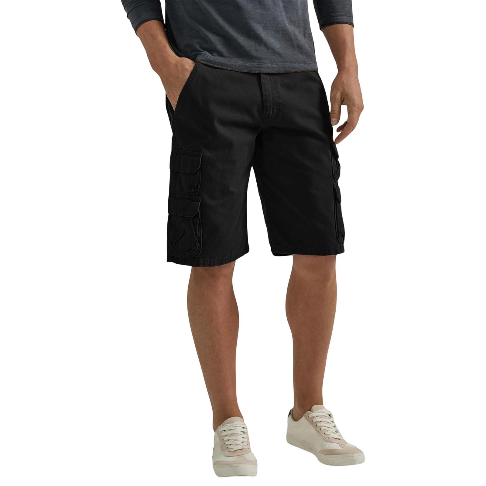 

Men s Casual Button Shorts Breathable Pocket Pants L чёрный