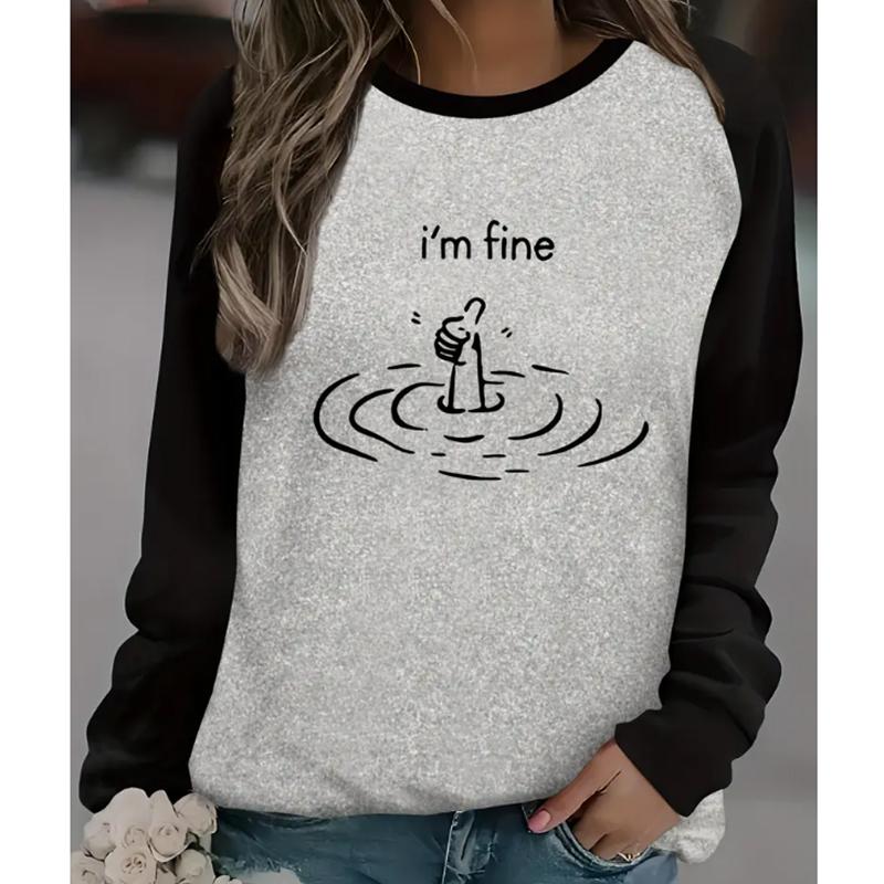 

2025 Autumn & Winter Women s New Casual Crew Neck Long Sleeve Top 3D Graffiti Pattern XS чёрный